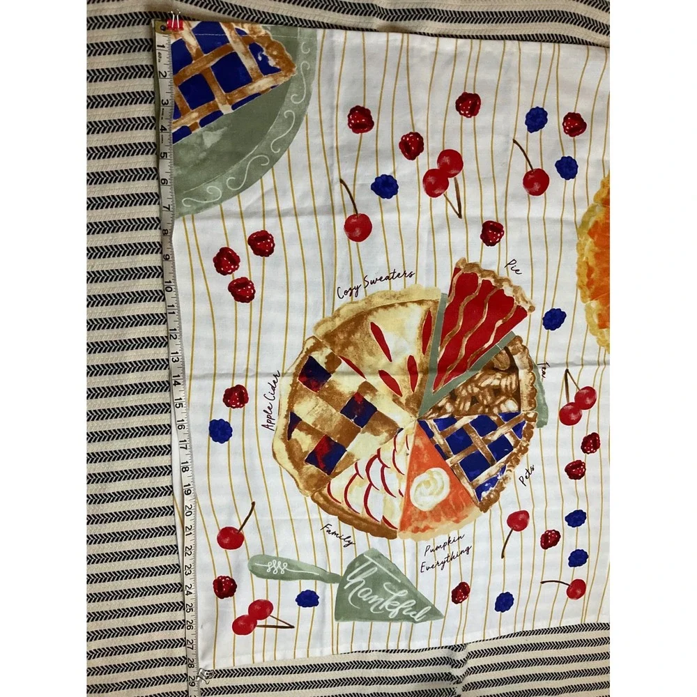 Anthropologie‎ Pie Slice Thankful Kitchen Towel Fall Autumn Harvest Thanksgiving